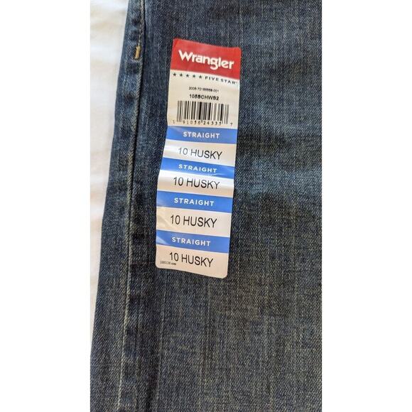 WRANGLER BOYS 5 STAR CLASSIC STRAIGHT LEG JEANS 10 HUSKY- NEW - Picture 3 of 8